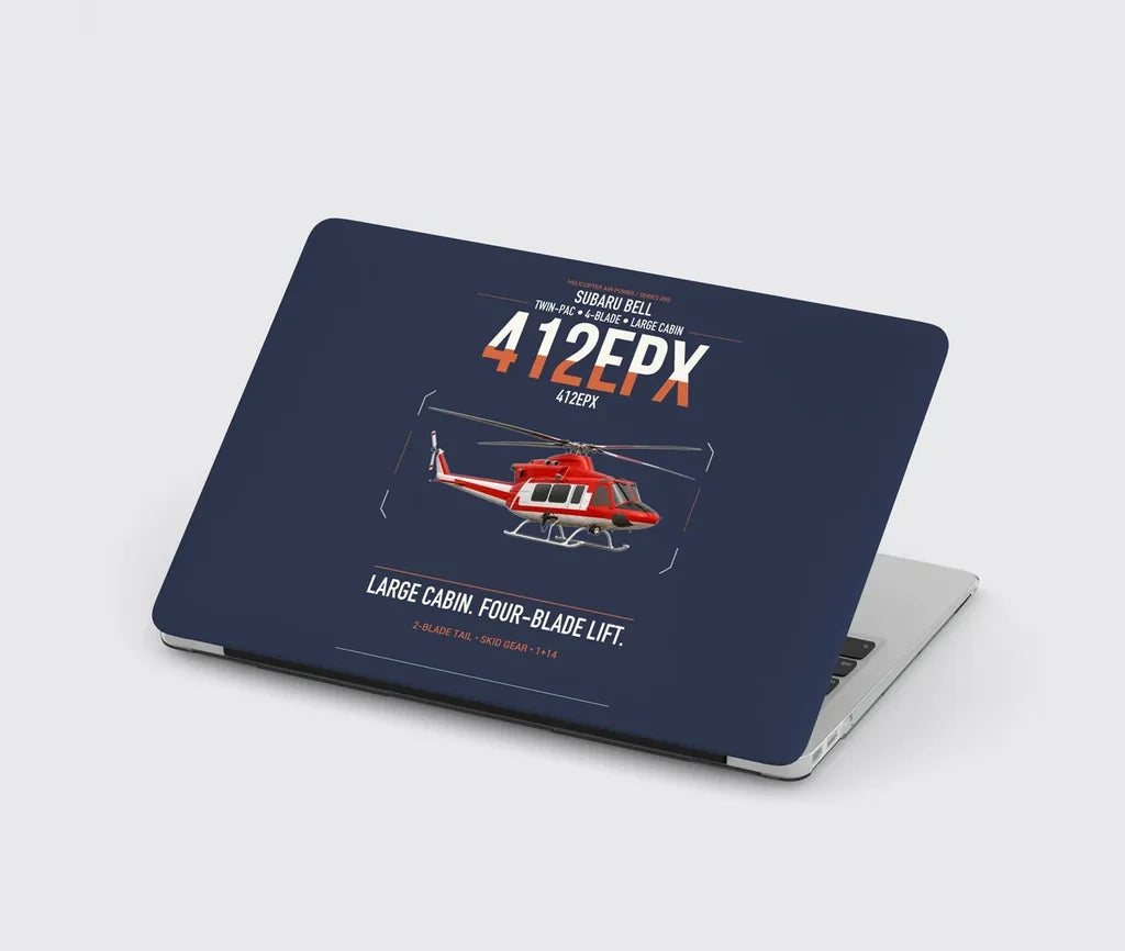 SUBARU Bell 412EPX design on navy blue MacBook case