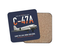 Thumbnail for C-47A Skytrain design on navy blue 1 piece coaster