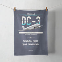 Thumbnail for Douglas DC-3 design on navy blue towel