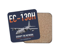 Thumbnail for EC-130H Compass Call design on navy blue 1 piece coaster