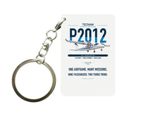 Thumbnail for Tecnam P2012 Traveller design on white designed key chain, double-side print