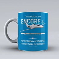 Thumbnail for Cessna Citation Encore+ design on turquoise ceramic mug, double-side print
