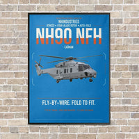 Thumbnail for NHIndustries NH90 NFH Caïman vertical canvas print - framed - turquoise background