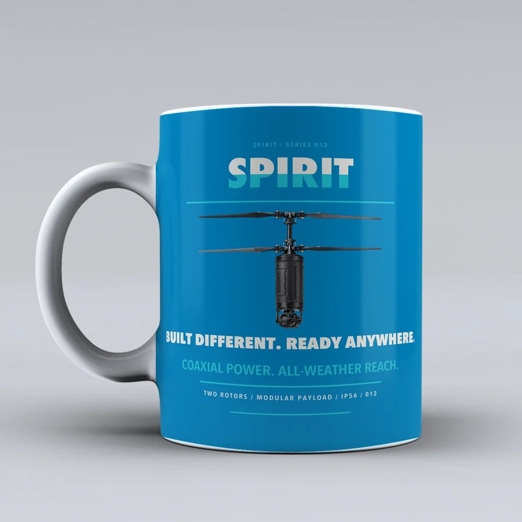 AeroSystems Spirit Mug design on turquoise ascent
