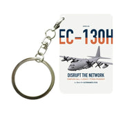 Thumbnail for EC-130H Compass Call design on white designed key chain, double-side print