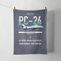 Thumbnail for Pilatus PC-24 design on navy blue towel