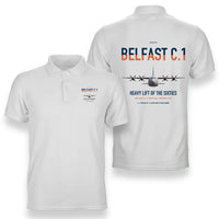 Thumbnail for Short Belfast C.1 design on white double-side polo t-shirt, double-side print