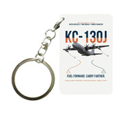 Thumbnail for KC-130J SUPER HERCULES design on white designed key chain, double-side print