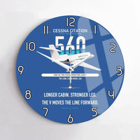 Thumbnail for Cessna Citation 560 - Citation V design on blue no frame wall clock
