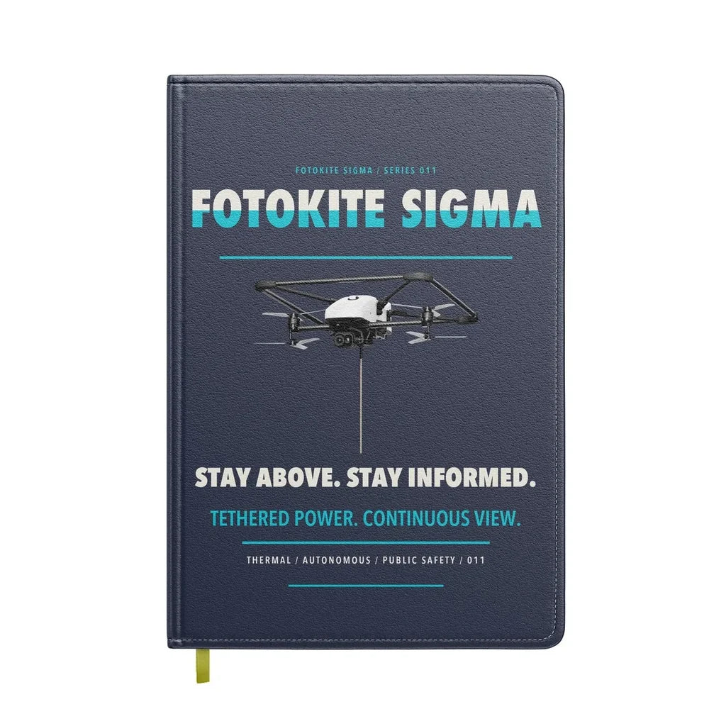 Fotokite Sigma design on navy blue notebook