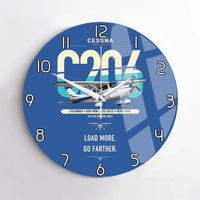 Thumbnail for Cessna 206 Stationair design on blue no frame wall clock