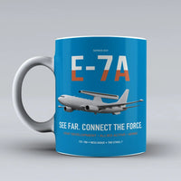 Thumbnail for E-7A Wedgetail design on turquoise ceramic mug, double-side print