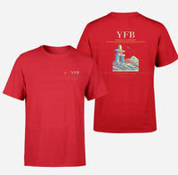Thumbnail for Iqaluit Airport (YFB) design printed on red double-side t-shirt