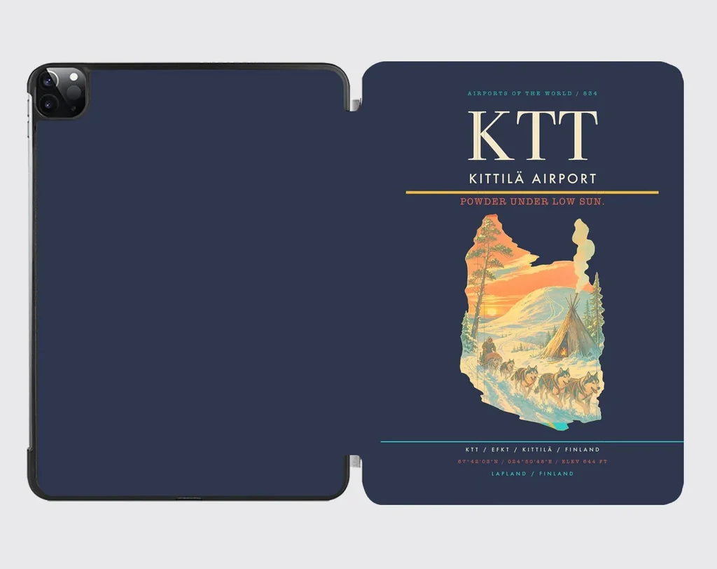 Kittilä Airport (KTT) design on navy blue ipad tablet case