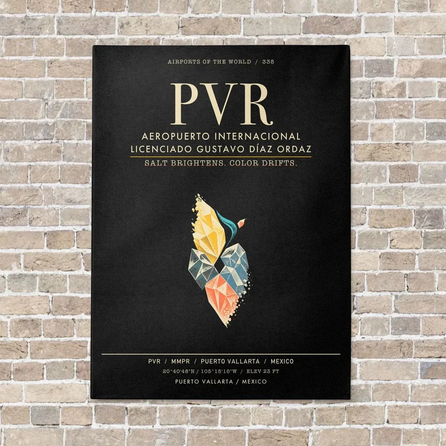 Aeropuerto Internacional Licenciado Gustavo Diaz Ordaz PVR - Canvas Framed - Black