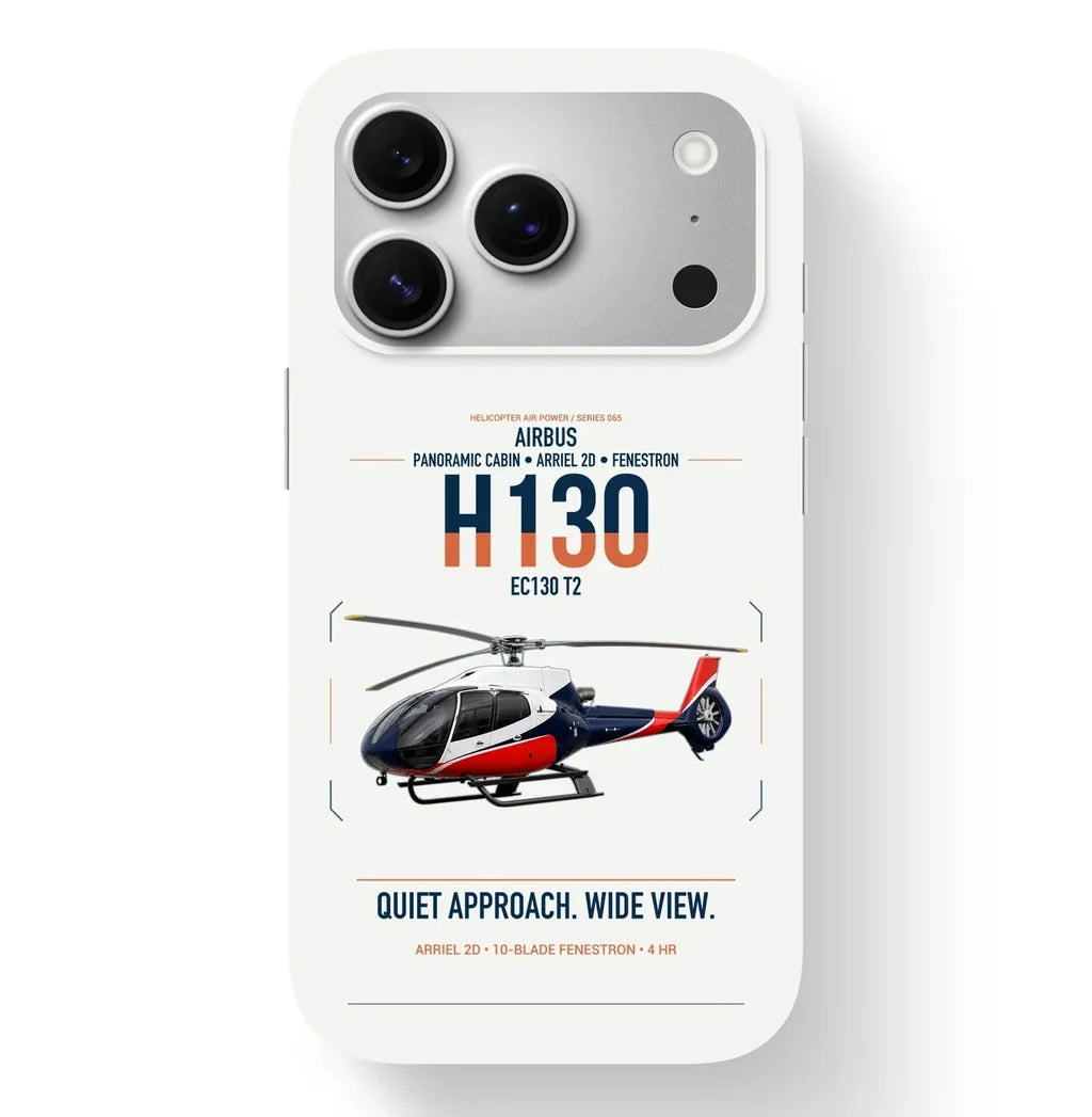 Airbus H130 design on white magsafe iphone case, for iPhone 17 Pro