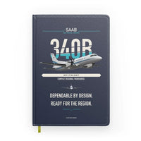 Thumbnail for Saab 340B design on navy blue notebook