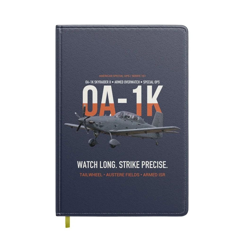 OA-1K Skyraider II Armed Overwatch design on navy blue notebook