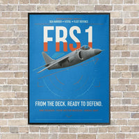 Thumbnail for British Aerospace Sea Harrier FRS.1 vertical canvas print - framed - turquoise background