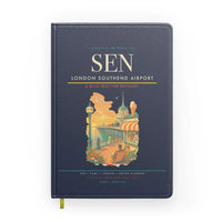 Thumbnail for London Southend Airport (SEN) design on navy blue notebook