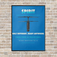 Thumbnail for Ascent AeroSystems Spirit vertical canvas print - framed - turquoise background