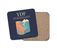 Thumbnail for Deer Lake Regional Airport (YDF) design on navy blue 1 piece coaster