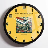 Thumbnail for VINTAGE G4015 - The Airmail Run - Designed Wall Clocks design on yellow framed