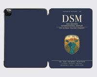 Thumbnail for Des Moines International Airport (DSM) design on navy blue ipad tablet case