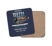 Thumbnail for TFE731 design on navy blue 1 piece coaster