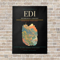 Thumbnail for Edinburgh Airport EDI - Canvas Framed - Black