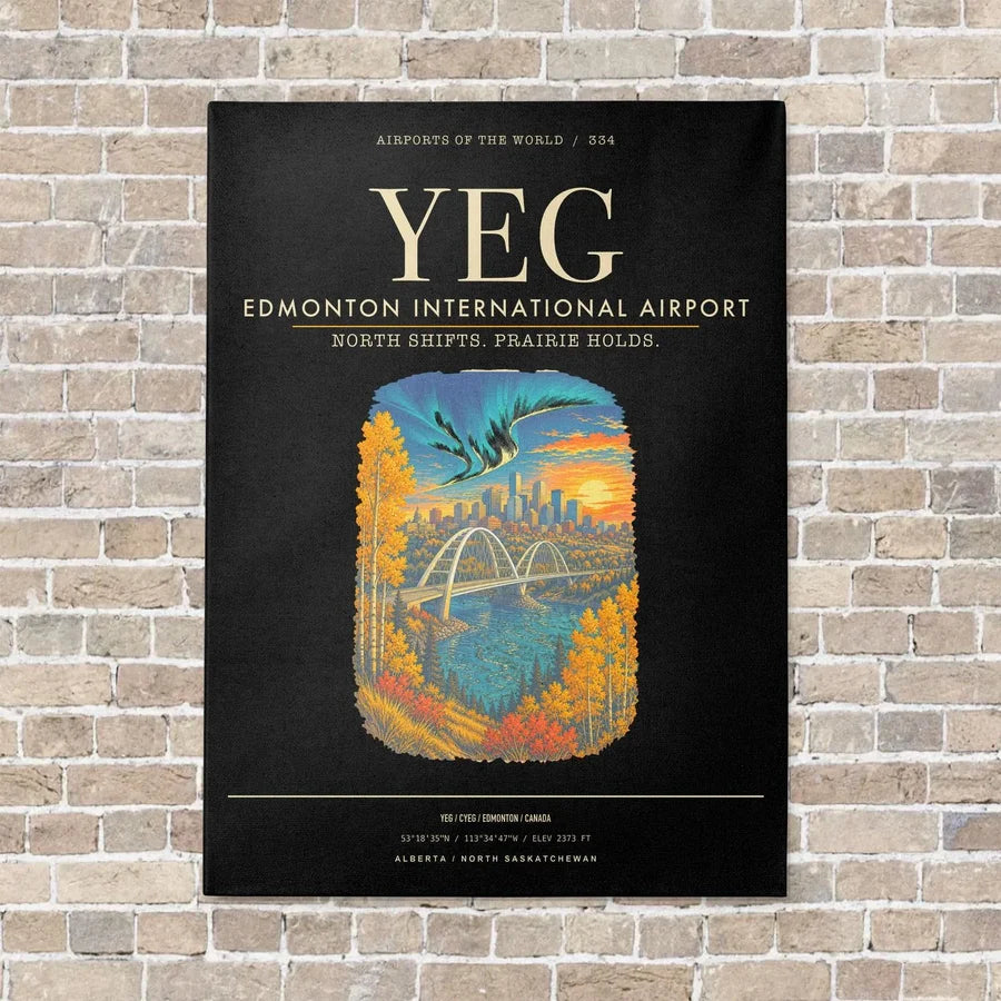 Edmonton International Airport YEG - Canvas Framed - Black