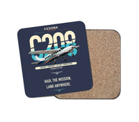 Thumbnail for Cessna 208 Caravan design on navy blue 1 piece coaster