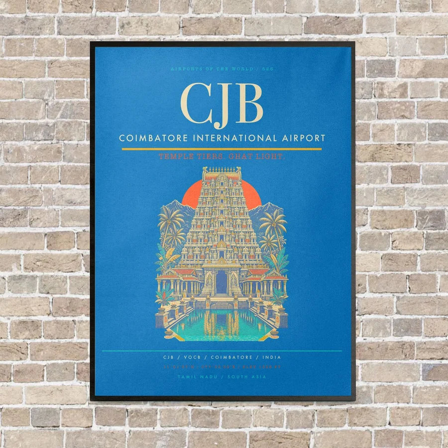 Coimbatore International Airport CJB - Canvas Framed - Turquoise