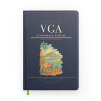 Thumbnail for Vijayawada Airport (VGA) design on navy blue notebook