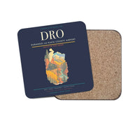 Thumbnail for Durango–La Plata County Airport (DRO) design on navy blue 1 piece coaster