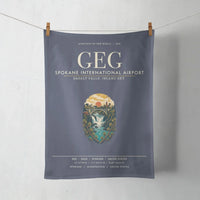 Thumbnail for Spokane International Airport (GEG) design on navy blue towel