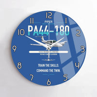 Thumbnail for Piper PA-44-180 Seminole design on blue no frame wall clock