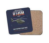 Thumbnail for Airbus Helicopters H145M LUH SOF design on navy blue 1 piece coaster