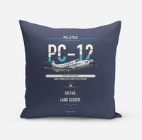 Thumbnail for Pilatus PC-12 PRO design on navy blue pillow