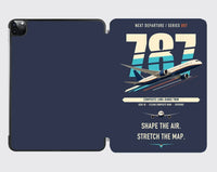 Thumbnail for Boeing 787-9 Dreamliner design on navy blue ipad tablet case
