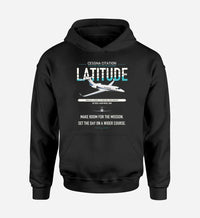 Thumbnail for Cessna Citation Latitude design on black double-side hoodie, single-side print