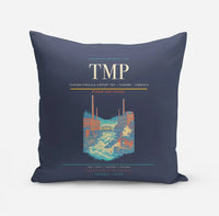 Thumbnail for Tampere-Pirkkala Airport (TMP) design on navy blue pillow
