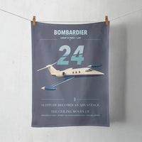 Thumbnail for Bombardier Learjet 24 design on navy blue towel
