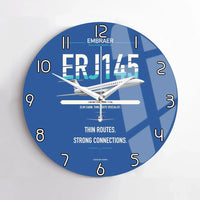 Thumbnail for Embraer ERJ145 design on blue no frame wall clock