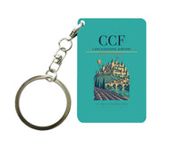 Thumbnail for Carcassonne Airport (CCF) design on turquoise key chain