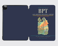 Thumbnail for Jack Brooks Regional Airport (BPT) design on navy blue ipad tablet case