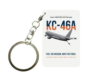 Thumbnail for KC-46A PEGASUS design on white designed key chain, double-side print