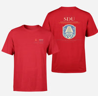 Thumbnail for Santos Dumont Airport (SDU) design printed on red double-side t-shirt