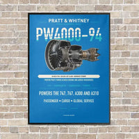 Thumbnail for PW4000-94 vertical canvas print - framed - turquoise background
