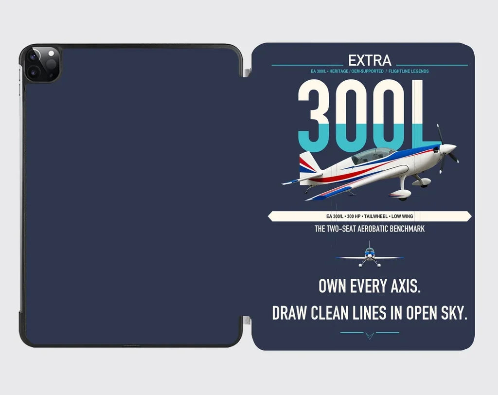 Extra 300L design on navy blue ipad tablet case